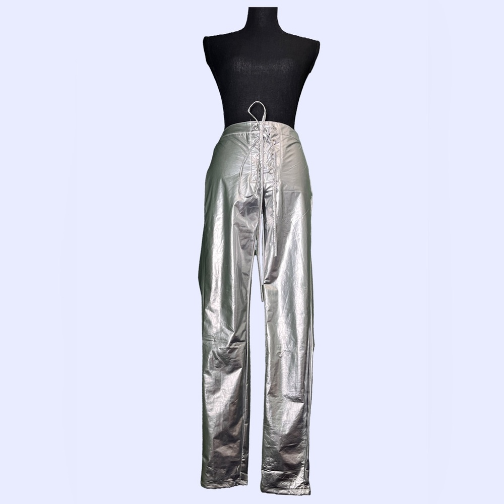 Silver Metallic Shiny Pants